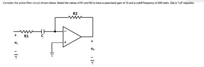 Solved Consider the active filter circuit shown below. | Chegg.com