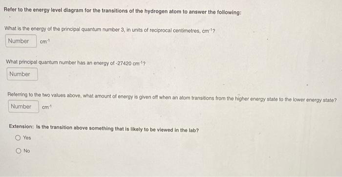 Solved Refer to the energy level diagram for the transitions | Chegg.com