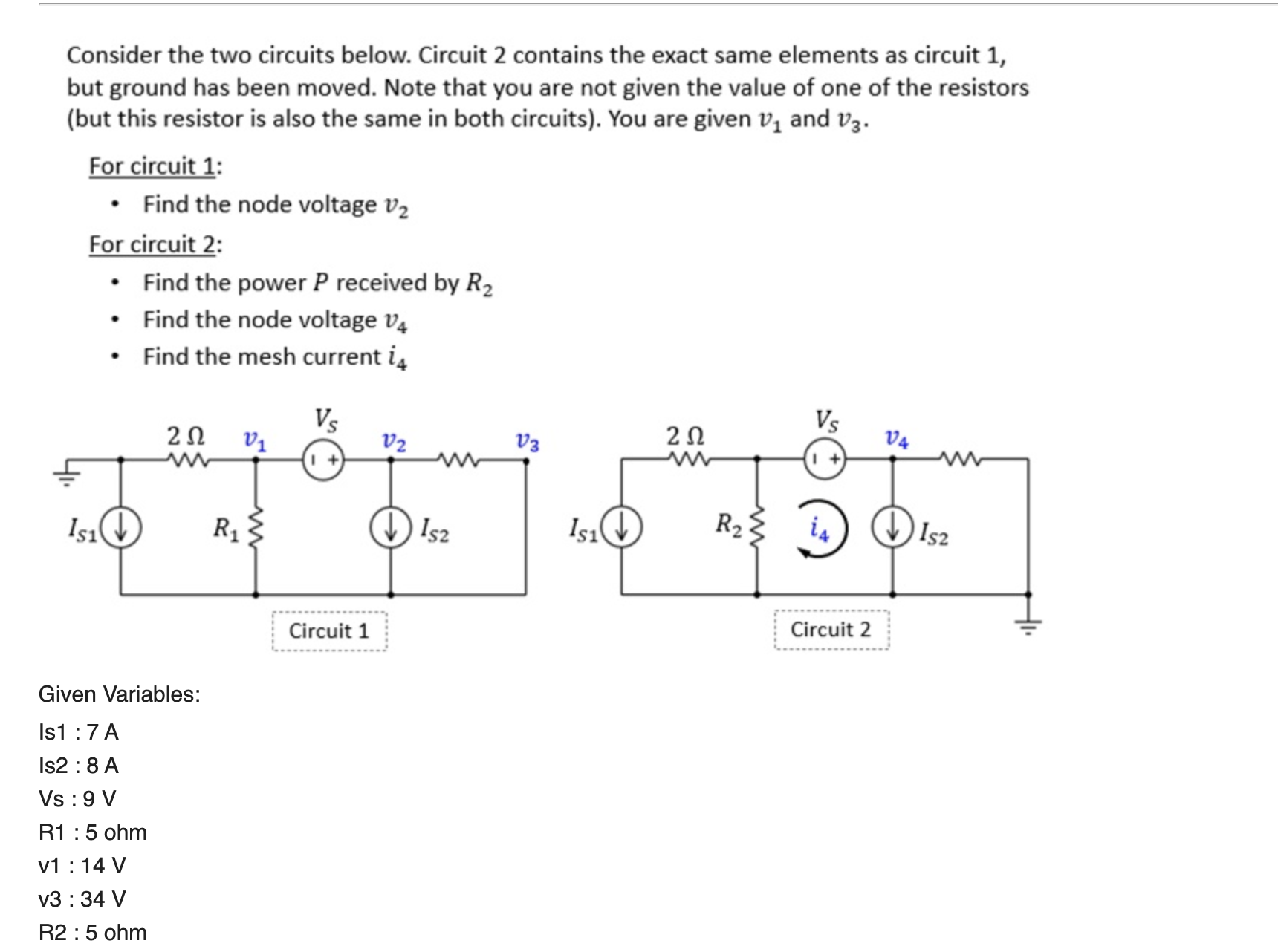 Solved Consider the two circuits below. Circuit 2 ﻿contains | Chegg.com