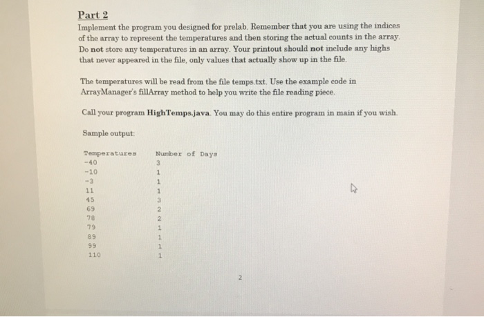 Solved Part 2 Implement The Program You Designed For Prelab. | Chegg.com