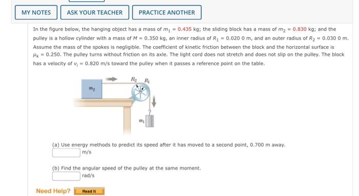 Solved In the figure below, the hanging object has a mass of | Chegg.com