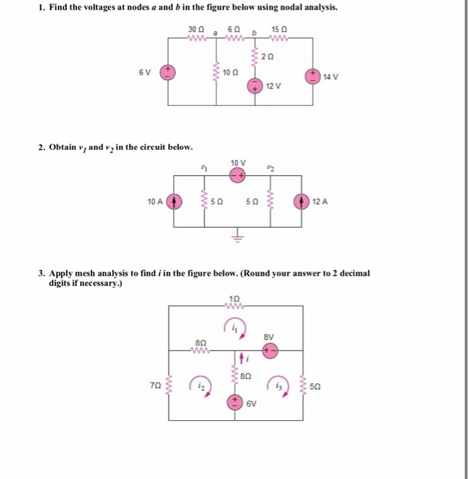 Solved 1. Find the voltages at nodes a and b in the figure | Chegg.com