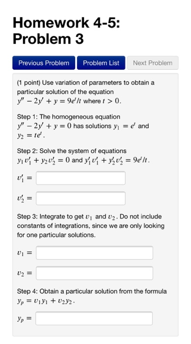 Solved Homework 4-5: Problem 3 Previous Problem Problem List | Chegg.com