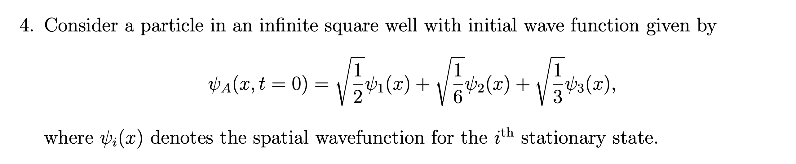 Solved Consider a particle in an ﻿infinite square well with | Chegg.com