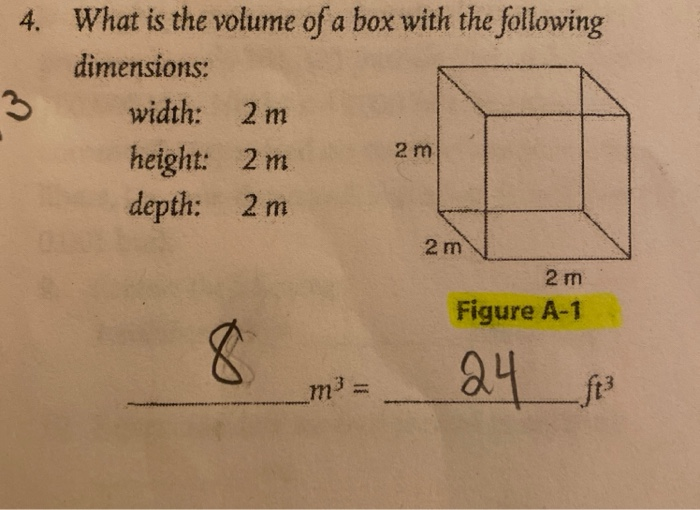Solved 3 4 What Is The Volume Of A Box With The Following Chegg