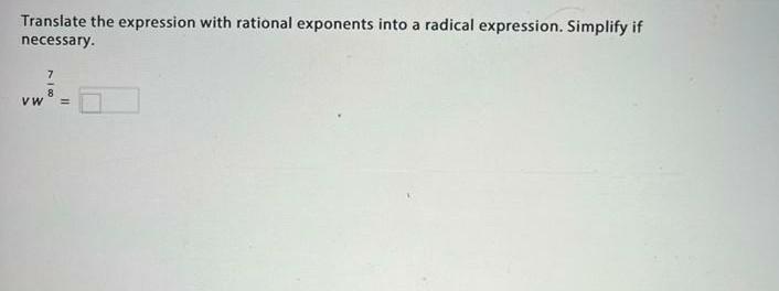Solved Translate the expression with rational exponents into | Chegg.com