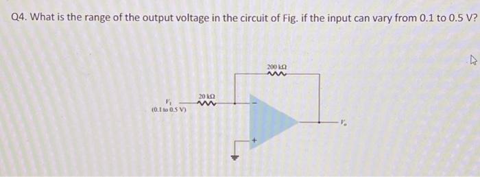 Solved Q4. What is the range of the output voltage in the | Chegg.com