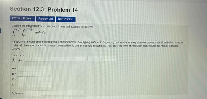 Solved Section 12.3: Problem 14 Previous Problem Problem | Chegg.com