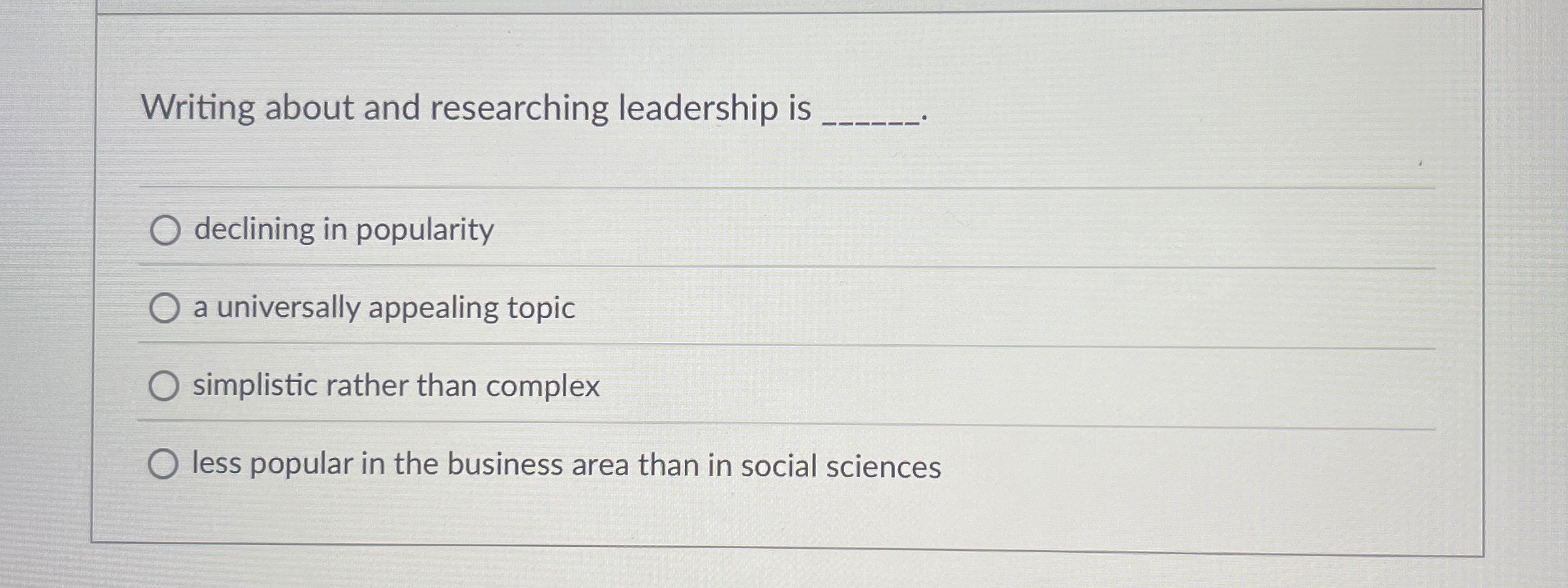 Solved The statement "They are a born leader" suggests a