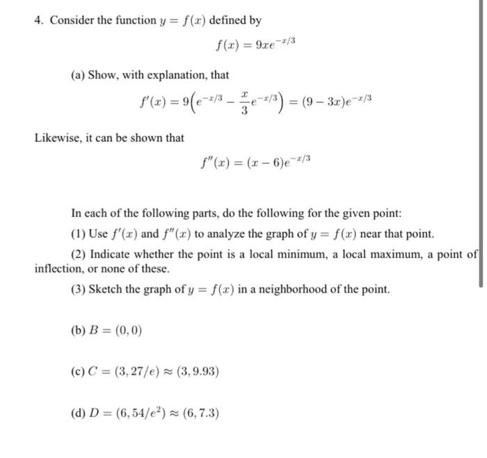 Solved 4. Consider the function y=f(x) defined by | Chegg.com