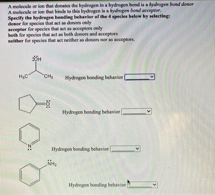 Solved A molecule or ion that donates the hydrogen in a | Chegg.com