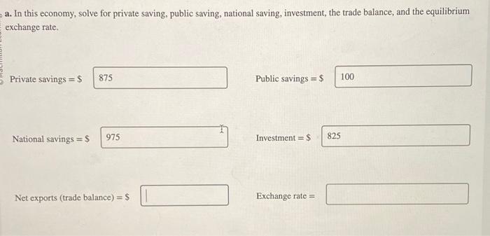 Solved The Open Economy - Work It Out: Question 1 Consider | Chegg.com