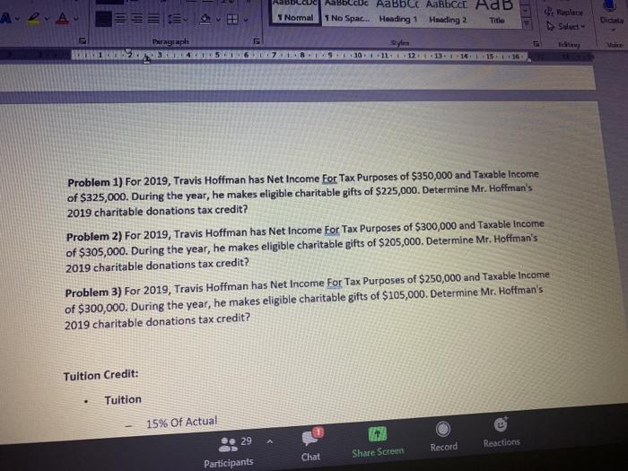 Solved Assignment 4 Medical Expenses Tax credit Ms. Maxine