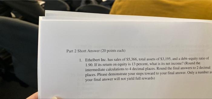 Solved Part 2 Short Answer (20 points each) 1. Ethelbert | Chegg.com