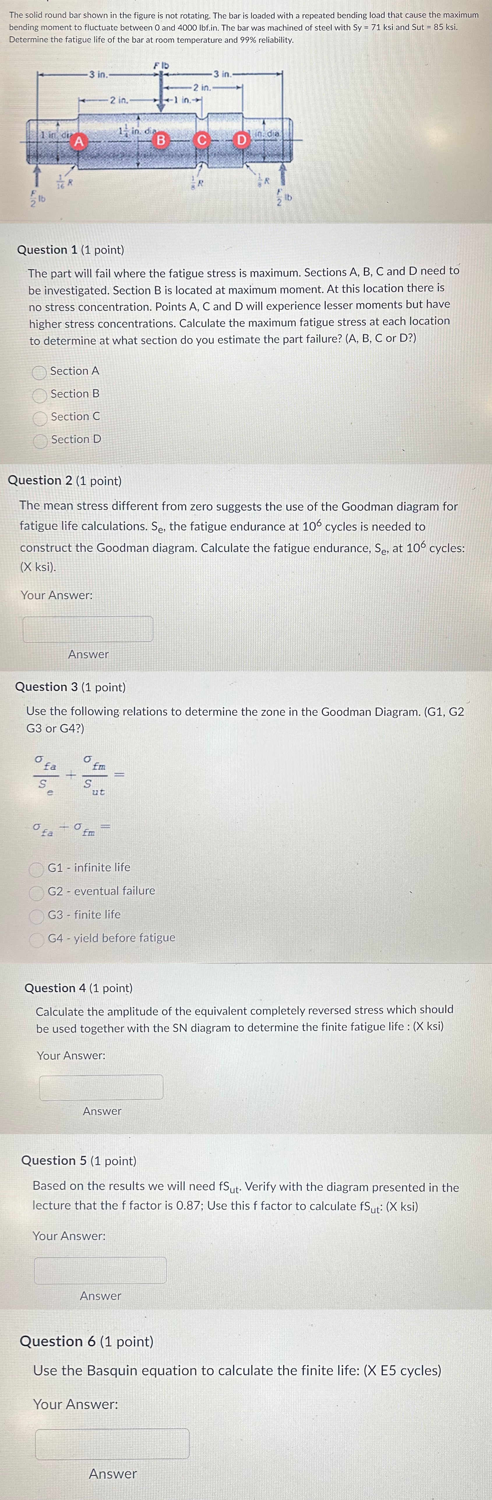 Solved The solid round bar shown in the figure is not | Chegg.com