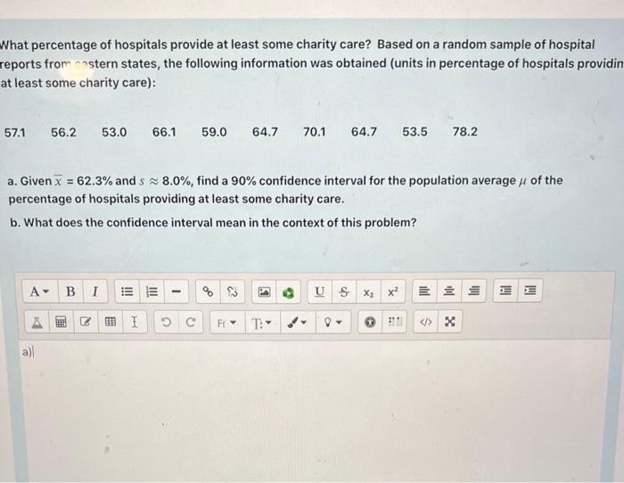 Solved What Percentage Of Hospitals Provide At Least Some | Chegg.com