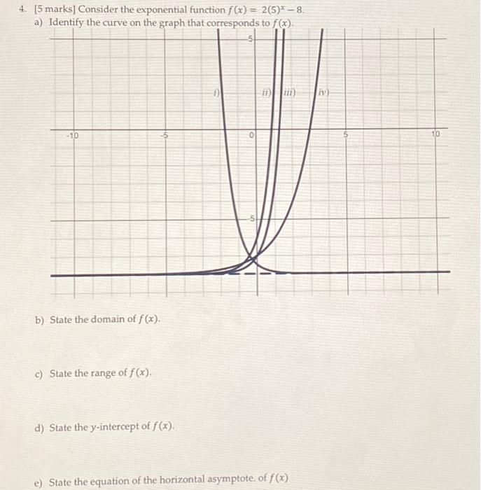 Solved 4. [5 marks] Consider the exponential function | Chegg.com