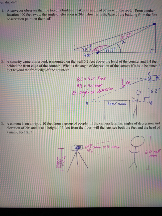 Solved En Due Date. 1. A Surveyor Observes That The Top Of A | Chegg.com