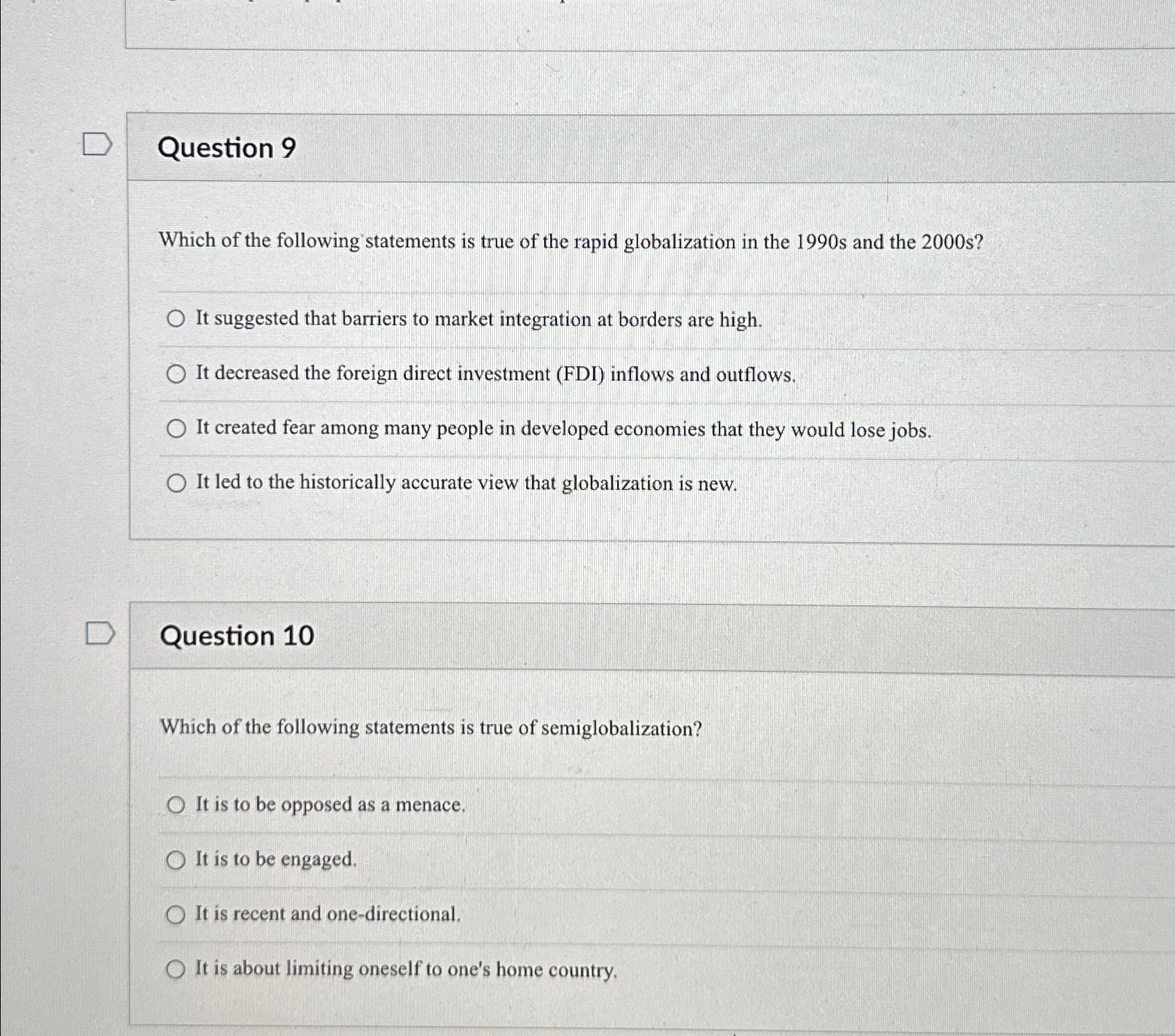 Solved Question 9Which of the following statements is true | Chegg.com