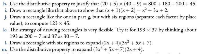 Solved H. Use The Distributive Property To Justify That | Chegg.com