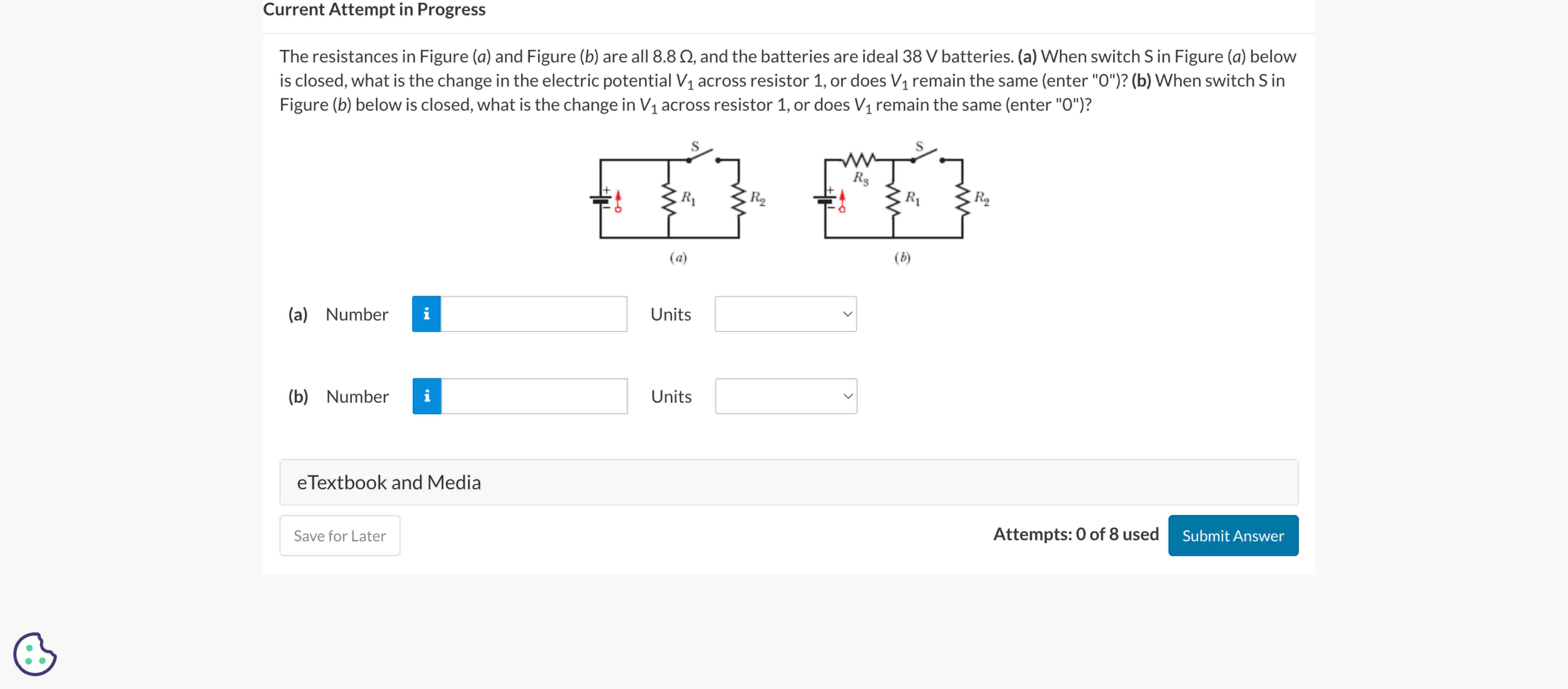 Solved Current Attempt in Progress The resistances in Figure | Chegg.com
