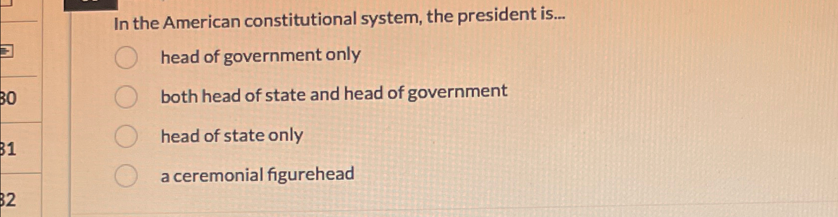 the president is the head of the blank branch of government