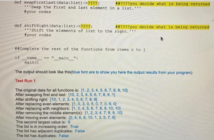 Solved Program Set 1 (20 points) Write functions for items a | Chegg.com