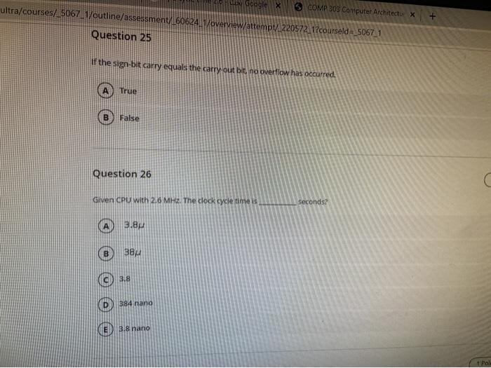 Solved 10 Google 3 COMP 503 Computer Architectu X | Chegg.com