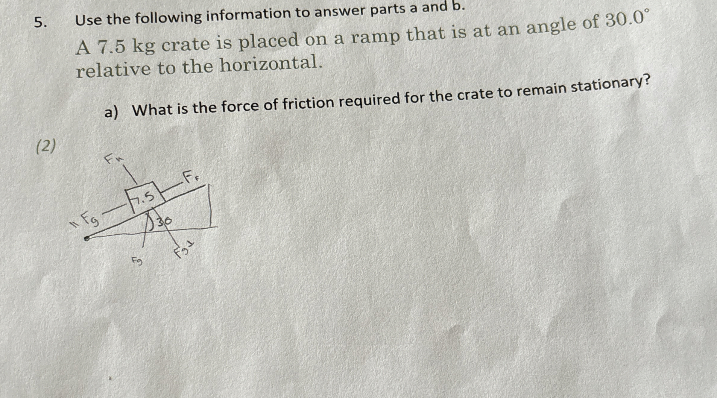 Solved Use the following information to answer parts a and | Chegg.com