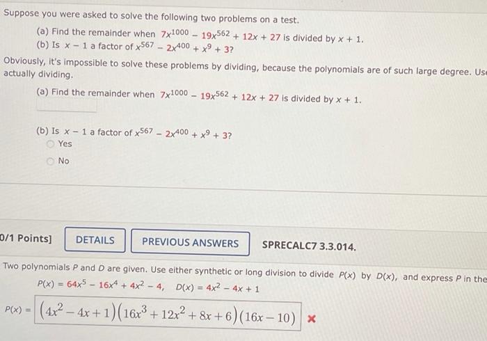 Solved Suppose you were asked to solve the following two | Chegg.com
