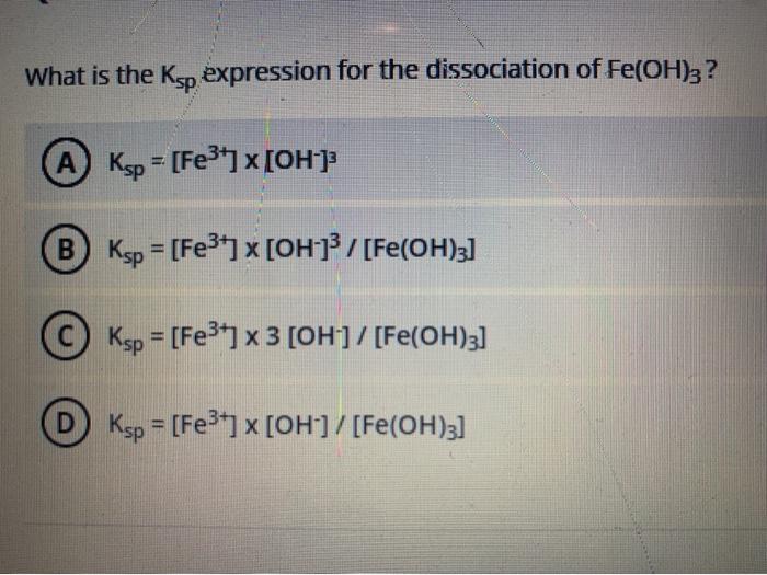 Solved What is the Ksp expression for the dissociation of | Chegg.com
