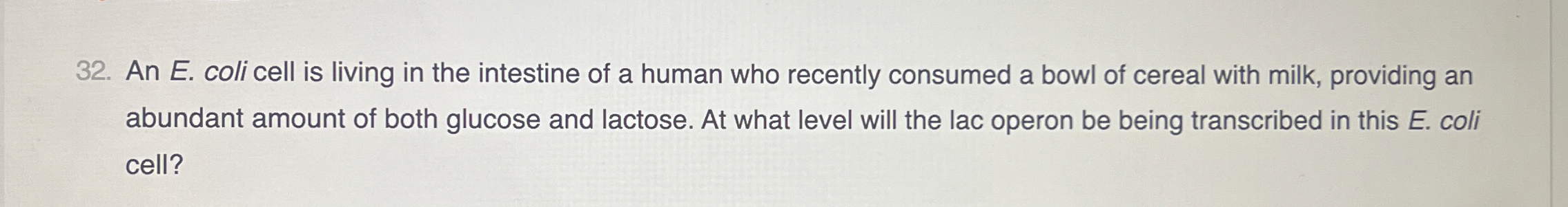 Solved An E. ﻿coli cell is living in the intestine of a | Chegg.com