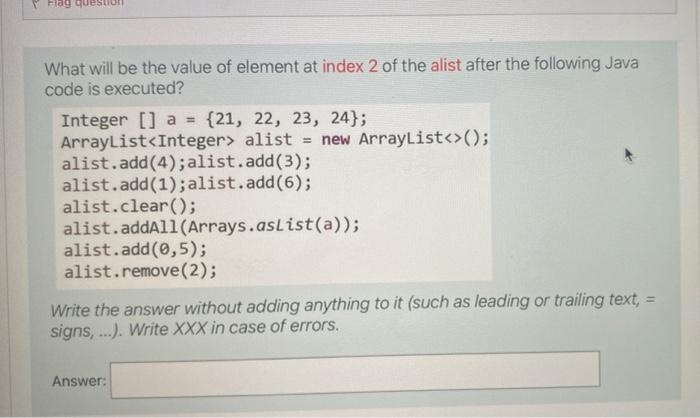 Solved What will be the value of element at index 2 of the | Chegg.com