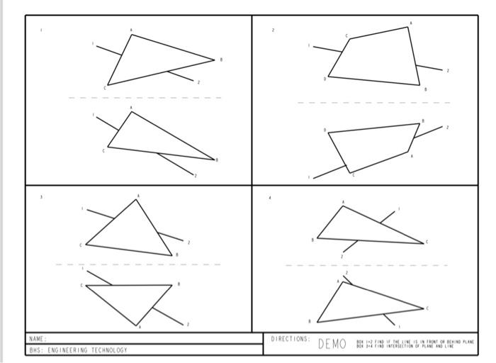 using descriptive geometry to find piercing points in | Chegg.com