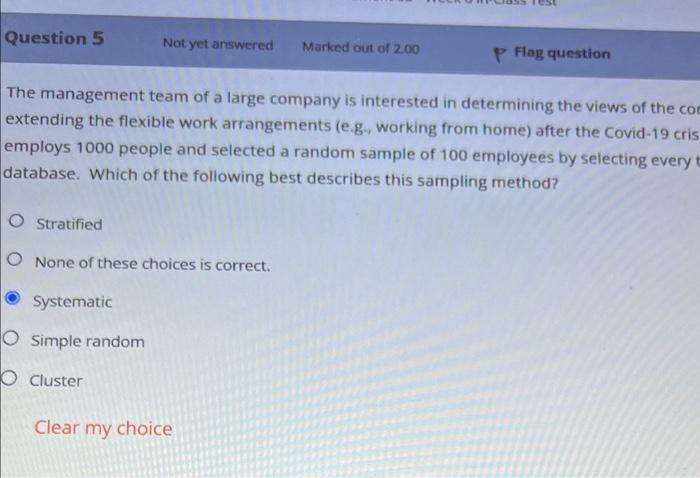 Solved The management team of a large company is interested | Chegg.com