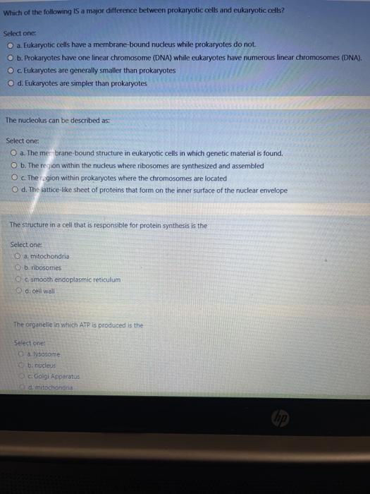 Solved Which of the following is a major difference between | Chegg.com