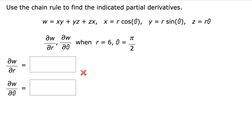 Solved Use the chain rule to find the indicated partial | Chegg.com