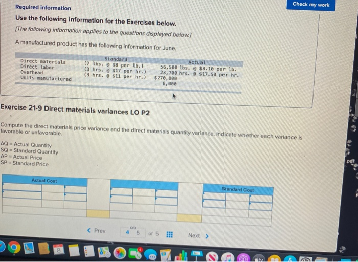 Solved Check my work Required information Use the following | Chegg.com