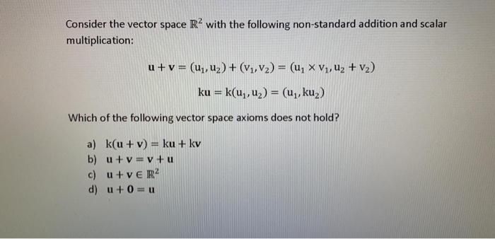 Solved Consider the vector space R2 with the following | Chegg.com