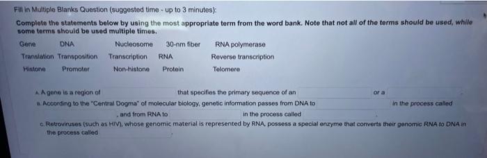 Solved Fill In Multiple Blanks Question (suggested Time - Up | Chegg.com