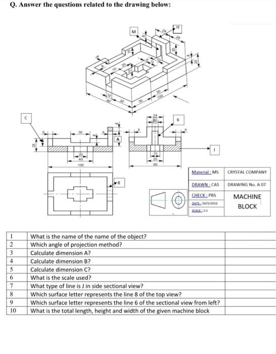 Solved Q. Answer the questions related to the drawing below: | Chegg.com