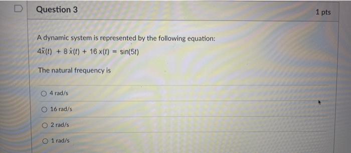 Solved A dynamic system is represented by the following | Chegg.com