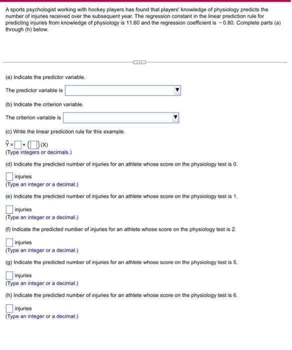 Solved A sports psychologist working with hockey players has