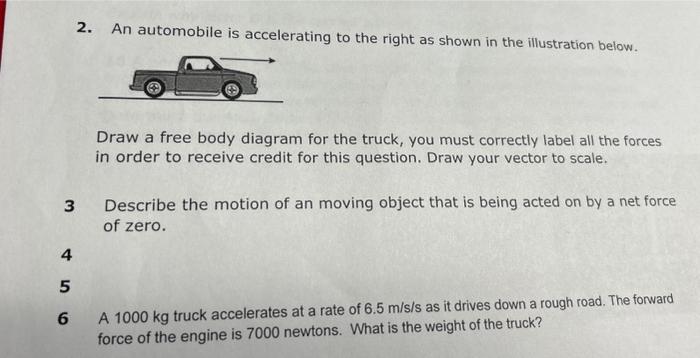 Solved 2. An automobile is accelerating to the right as | Chegg.com