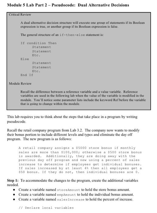 Solved This lab requires you to think about possible true | Chegg.com