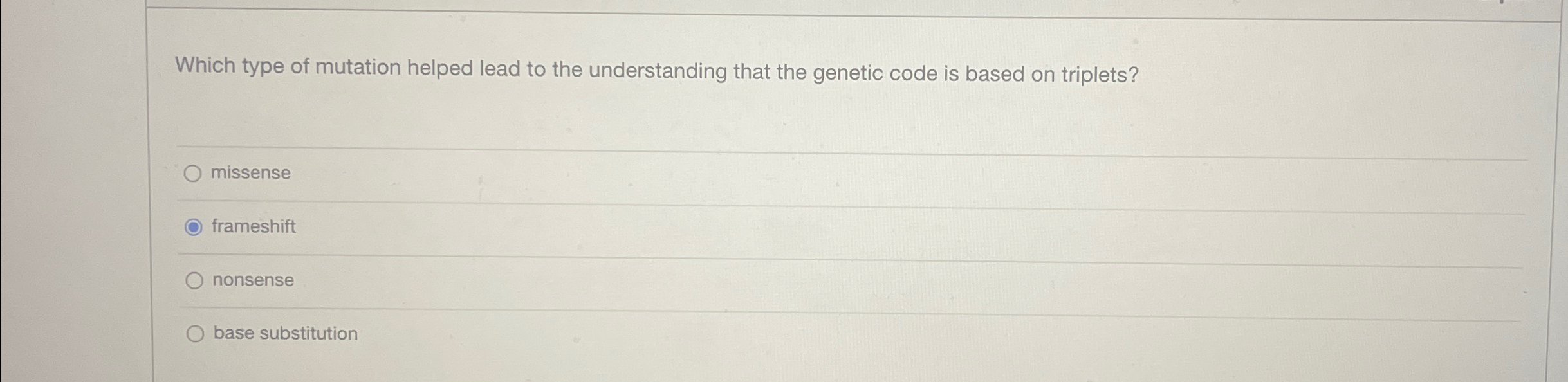 Solved Which type of mutation helped lead to the | Chegg.com