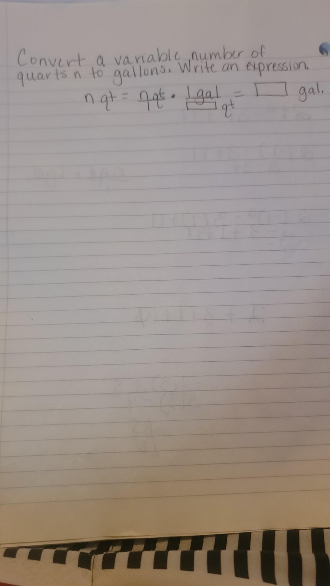 Solved Convert a variable number of quarts n to gallons.