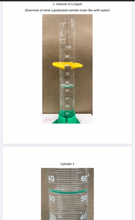 Solved Cylinder 3 B Measuring Volume Volume Of A Liquid Chegg Com