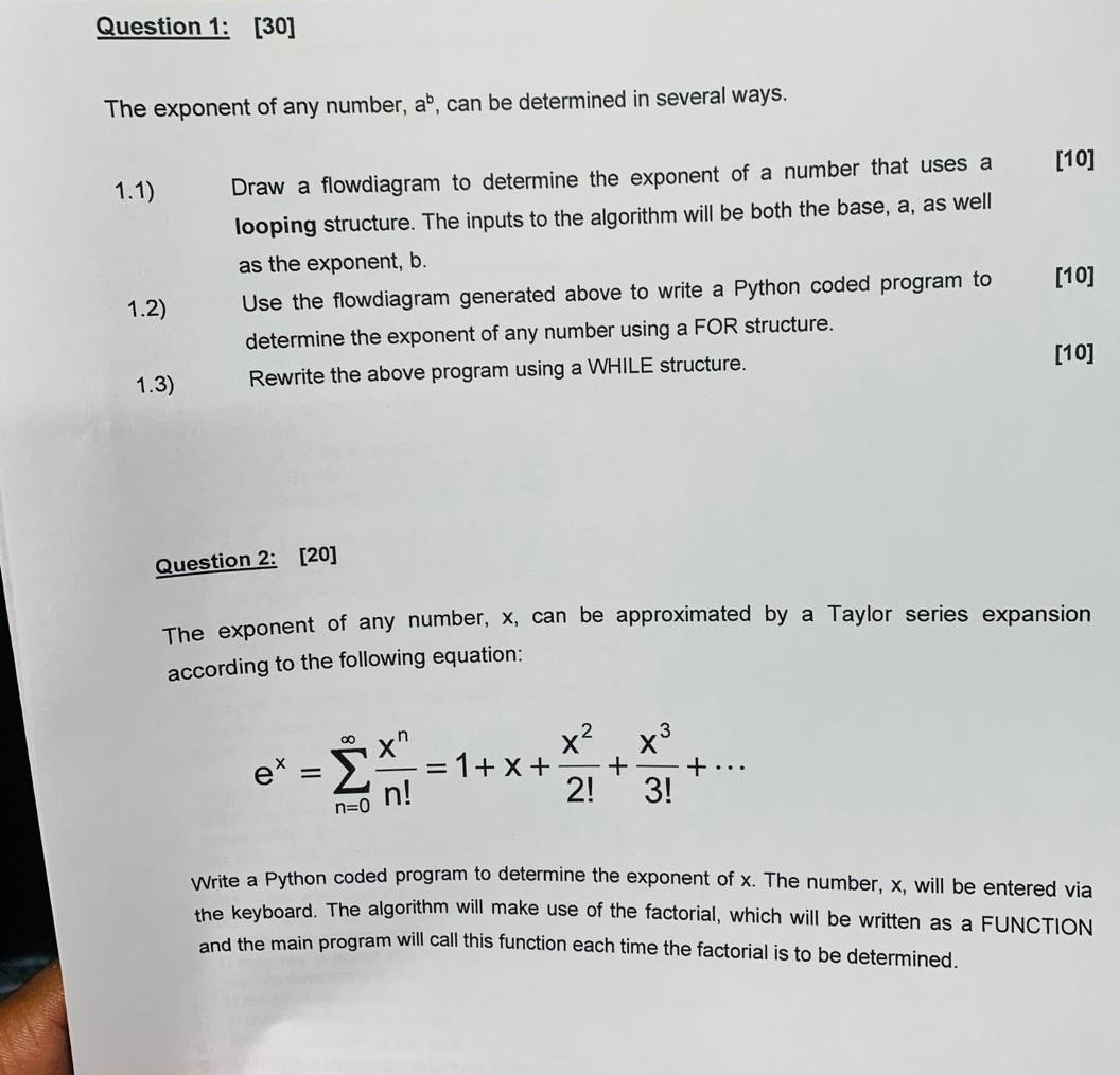 Solved The exponent of any number, ab, can be determined in | Chegg.com