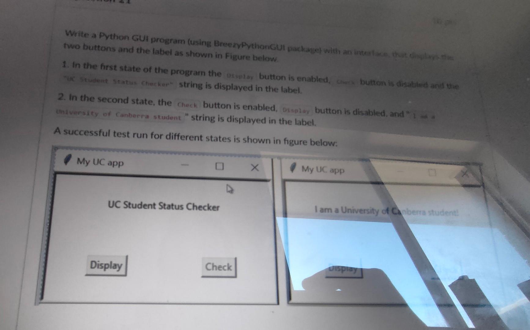 Solved two buttons and the label as shown in Figure below. | Chegg.com